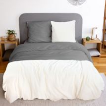 Housse de couette 260x240 + 2 taies Chaude et douillette grise