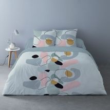 Housse de couette 260x240 Kim + 2 taies coton 52 fils