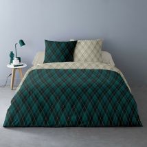 Housse de couette 260x240 Nahor + 2 taies coton flanelle