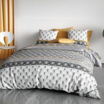 Housse de couette 260x240 Sakigold + 2 taies coton 57 fils