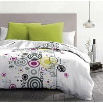 Parure de couette microfibre blanc 220x240 cm - sms texto