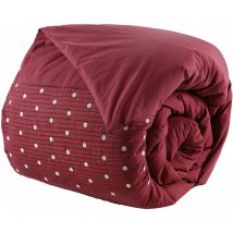 Housse de couette 100% coton 57 fils 200x200 cm agathe Grenat