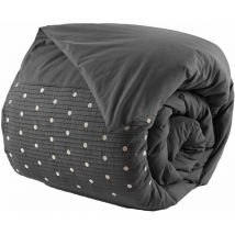 Housse de couette 100% coton 57 fils 200x200 cm agathe Poivre