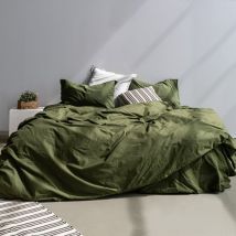 Housse de couette Basic 140x200 cm (Lit 80) Vert olive