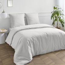 Housse de couette vendue à l'unité 1 pièce avec finition rabat / bouteille en 100% coton premium 57 fils unie blanc 1 personne 200x200cm - Future Home