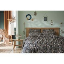 Housse de couette 'Capucine' toutes dimensions 'Gaze de Coton' - Couleur: Capucine Minuit - Taille de housse de couette: Housse de couette 200 x 200