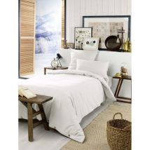 Housse de couette chaude en flanelle 140 x 200 cm Candice Blanc