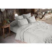 Housse de couette double gaze de coton 240 x 220 cm Gris - Gris