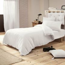 Housse de couette gaze de coton Bio 140x200 cm 1 personne Blanc