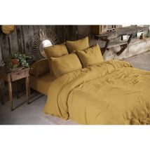 Housse de couette gaze de coton Bio 200x200 cm Jaune safran