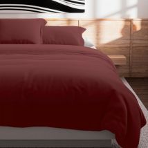 Housse de couette en coton 57 fils 240x220 cm Uni brique, par Soleil d'Ocre