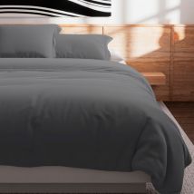 Housse de couette en coton 57 fils 240x220 cm uni gris, par Soleil d'Ocre