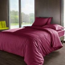 Housse de couette Aubergine percale de coton 80 fils 240x260 cm