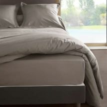 Housse de couette Cendre en percale de coton 80 fils 200x200 cm
