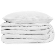 Housse de couette et taies double gaze de coton Doux Reve 220 x 240 Blanc
