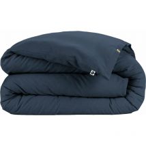 Housse de couette flanelle coton 240x220 cm candice Bleu Nuit