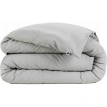 Housse de couette flanelle 100% coton 200x200 candice Gris Brume