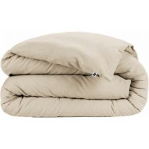 Housse de couette flanelle 100% coton 200x200 candice Beige Sable