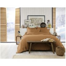 Housse de couette flanelle 200 x 200 cm Candice Camel