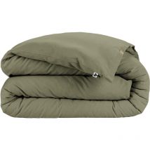 Housse de couette flanelle kaki 240x220