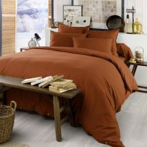 Housse de couette flanelle orange 200x200 cm