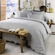 Housse de couette flanelle gris 200x200 cm