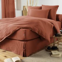 Housse de couette 'Gaïa' toutes dimensions 'Gaze de Coton' - Couleur: Gaïa Terracotta - Taille de housse de couette: Housse de couette 260 x 240 cm