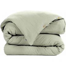 Housse de couette Gaze de Coton 260x240 cm gaia Vert d'eau