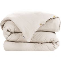 Housse de couette Gaze de Coton 260x240 cm GAIA Beige Pampa