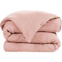 Dock Avenue - Housse De Couette Gaze De Coton 260x240 Cm Gaia Rose Pêche