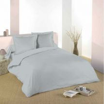 Housse de couette Gris clair 260 x 240 cm / 100% Coton / 57 Fils/cm² pour lit 2 places King Size