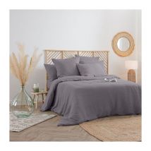 Housse de Couette Lin "Adorable" 240x220cm Gris Ardoise