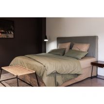 Vent Du Sud - Housse de couette 'Manoir' percale pur coton peigné longues fibres 80 fils/cm² Couleur: Moutarde - Taille de housse de couette: Housse