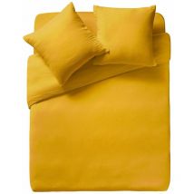 Essix - Housse de couette Tendresse en gaze de coton lavée - Ocre
