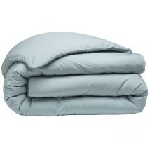 Housse de couette percale 260 x 240 cm bleu lagon