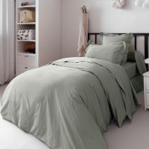 Housse de couette percale de coton peigné 'Julian' toutes dimensions Coton Pur Julian Ardoise - Housse de couette 140 x 200 cm