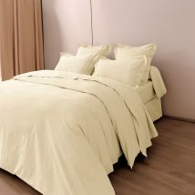 Housse de couette percale de coton peigné 'Julian' toutes dimensions Coton Pur Julian Ivoire - Housse de couette 240 x 220 cm