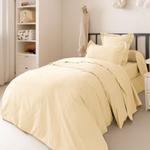 Housse de couette percale de coton peigné 'Julian' toutes dimensions Coton Pur Julian Ivoire - Housse de couette 140 x 200 cm