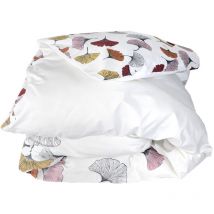 Housse de couette percale pur coton ginkgo 260x240 cm