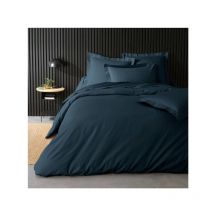 Promo Linge - Housse de couette Percale Unie – Parure de Lit Luxe et Confort - 240x220cm - bleu .