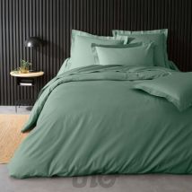 Housse de couette 2 personnes 240 x 220 cm percale de coton 78 fils Tilleul