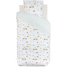 Housse de couette reversible + 1 taie 140 x 200 cm Petites voitures