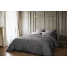 Housse de couette 'Salomé' Viscose de bambou 120 fils/cm² - Couleur: Salomé Granit - Taille de housse de couette: Housse de couette 260 x 240 cm