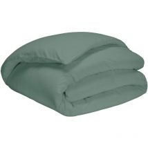 Housse de couette vert de gris 100% coton 140x200 cm