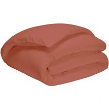 Housse de couette terracotta 100% coton 140x200 cm