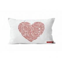 Housse de coussin 32x50 cm coeur rouge, par Soleil d'Ocre