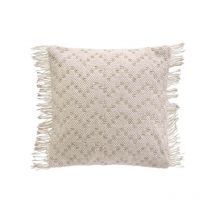 Housse de coussin à franges 40x40 cm - 40x40cm - Beige