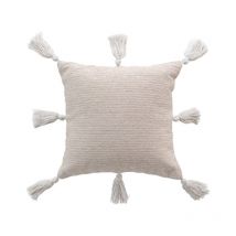 Housse de Coussin à Pompons 'Ines' 40x40cm Beige