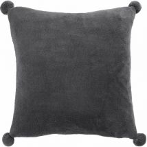 Housse de coussin Anthracite Poupidou Pompon