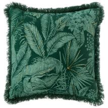 Housse de coussin brodée 40x40 Jungle
